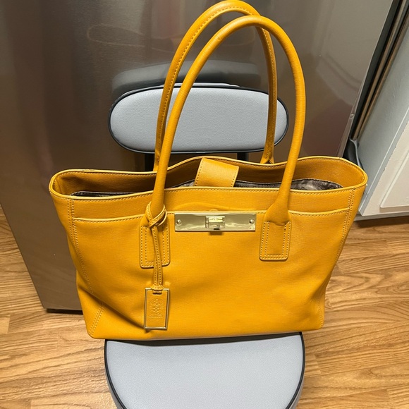 Vince Camuto Handbags - Vince Camuto Yellow Leather Tote Bag
